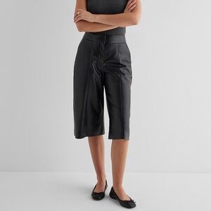 EXPRESS FAUX LEATHER HIGH WAIST CULOTTE GAUCHO SHORTS